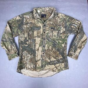 VTG Rattlers Brand Realtree Camo Heavy Chamois Hunting flannel Jacket 90's USA